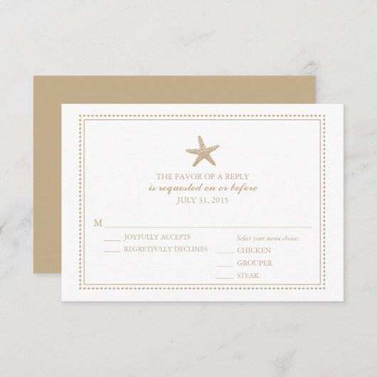Gracity Starfish | Mariage RSVP (Devant / Derrière)