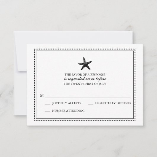 Gracity Starfish Noir | Mariage RSVP (Devant)