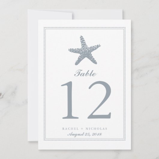 Gracity Starfish | Numéro de table (Dos)