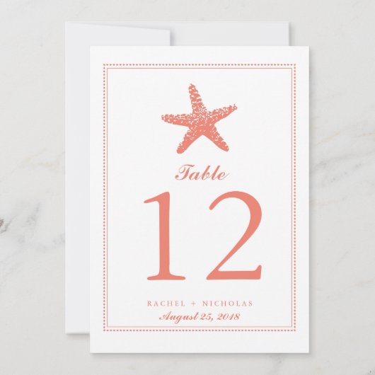 Gracity Starfish | Numéro de table (Dos)