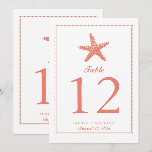 Gracity Starfish | Numéro de table (Devant / Derrière)