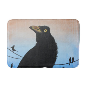 Grackle Austin Texas Bird Natuur Wildlife Painting Badmat