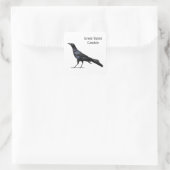 Grackle met grote buikholte vierkante sticker (Tas)