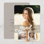 Grad2016 Modern Girl Photo Faire-part de graduatio (Devant / Derrière)