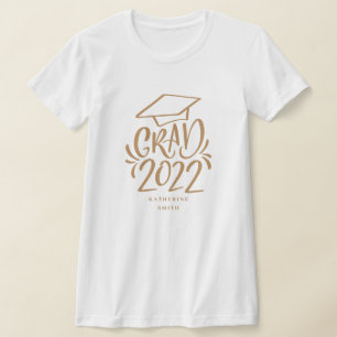 Grad 2022 avec le nom Gold Casquette T-Shirt
