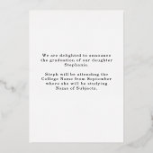 Grad 2025 3 Photos Real Gold Foil Faire-part (Verso)