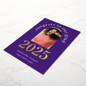 Grad 2025 Arch Photo Purple Gold Foil Faire-part (Rotation)