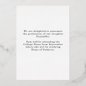 Grad 2025 Arch Photo Real Gold Foil Faire-part (Verso)