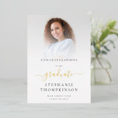 Grad 2025 Photo Gold Real Foil Faire-part (Debout devant)