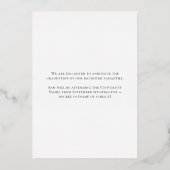 Grad 2025 Photo Gold Real Foil Faire-part (Verso)