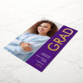 Grad 2025 Photo Purple Gold Real Foil Faire-part (Rotation)