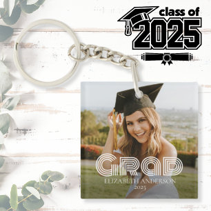 Grad 2026 Script Aangepaste Foto Sleutelhanger