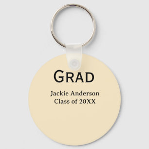Grad afstudeerjaar naam in vette letters 20XX geel Sleutelhanger