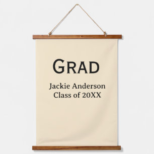 Grad afstudeerjaar naam in vette letters 20XX gele Hangend Wandkleed