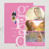 GRAD Arch 3-Photo Moderne Invitation de graduation (Devant / Derrière)