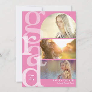 GRAD Arch 3-Photo Moderne Invitation de graduation