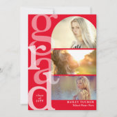 GRAD Arch Photo Moderne Red Graduation Invitation (Devant)