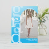 GRAD Arch Photo Ombre Blue Graduation Faire-part (Debout devant)