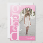 GRAD Arch Photo Pink Ombre Graduation Faire-part (Devant)