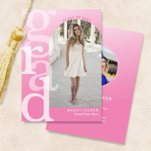 GRAD Arch Photo Pink Ombre Graduation Faire-part