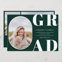GRAD Arrondi cadre photo Graduation Invitation