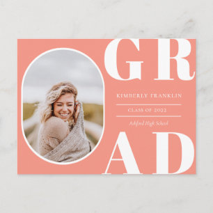 GRAD Arrondi cadre photo Graduation Invitation
