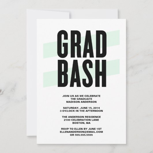 Grad Bash | Invitation de la fête de graduation (Devant)