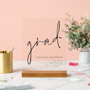 Grad Black Script Graduation Cadeau Keepsaké