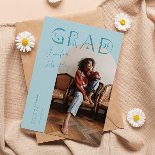 GRAD Bleu Arc Faire-part de graduation mystique