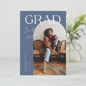 GRAD Blue Arch Faire-part de graduation (Debout devant)