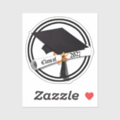 Grad Cap Diploma Class of 2027 Graduation Sticker (Vel)
