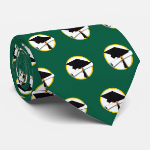 Grad Cap met diploma schoolkleuren afstuderen Stropdas