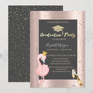Grad Cap,Wijn,Flamingo Roze Goud Afstuderen Kaart