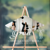 Grad Casquette Bow & Tassel Photo Collage Graduati (Neutre)