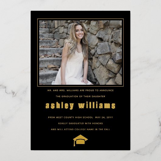 GRAD Classe de faire-part de feuille de graduation (Verso)