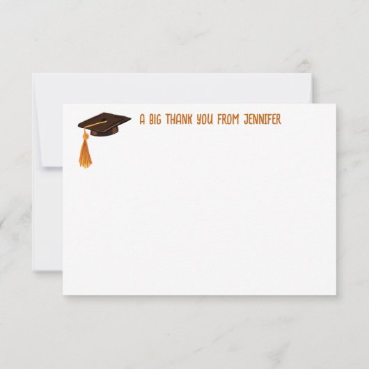 Grad coloré amusant Merci gai simple Jaune (Dos)