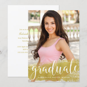 Grad En Or Invitation de la fête de graduation