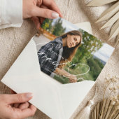 Grad Era Script Minimal Elegant Graduation Photo Aankondiging