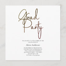 Grad Feest Uitnodiging | Laga Lettertype Zwart Wit