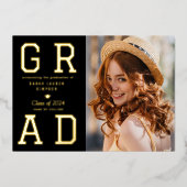 GRAD feuille d'or Faire-part de graduation du text (Recto)