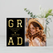 GRAD feuille d'or Faire-part de graduation du text (Debout devant)