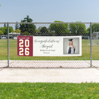 Grad Foto Banner - Gefeliciteerd 2026 Aangepaste B