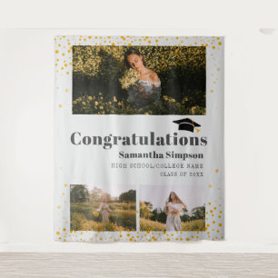 Grad Foto Collage Foto Booth Afstudeer Achtergrond Wandkleed