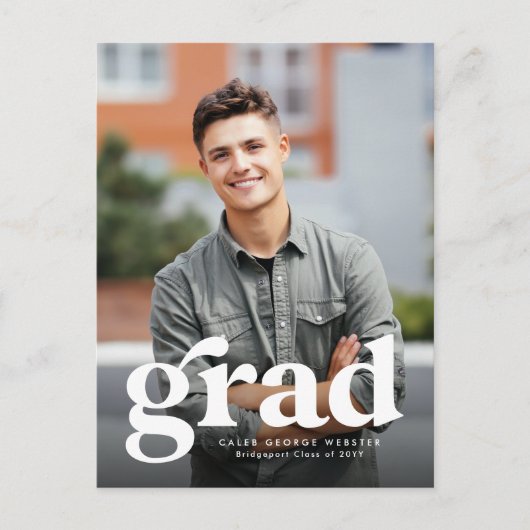 Grad Grad invitation de graduation de photo vertic (Devant)