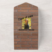 Grad Graffiti-foto op urbane bakstenen muur All In One Uitnodiging (Buitenkant)