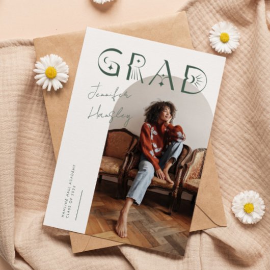 GRAD Green Arch Faire-part de graduation mystique