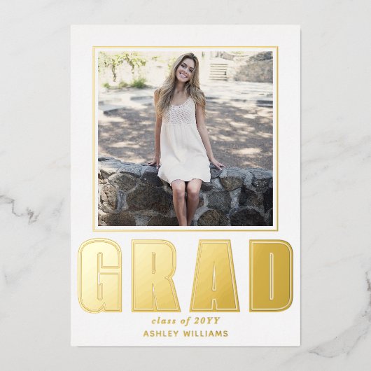 GRAD Klas van 2025 afstudeer witte aankondiging (Voorkant)