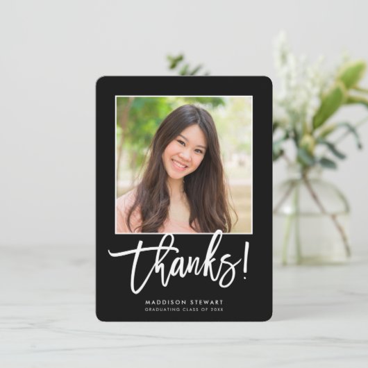 GRAD MERCI chic photo simple calligraphie noir (Debout devant)