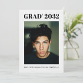 Grad Modern Foto Afstudeerfeest Uitnodiging (Staand voorkant)