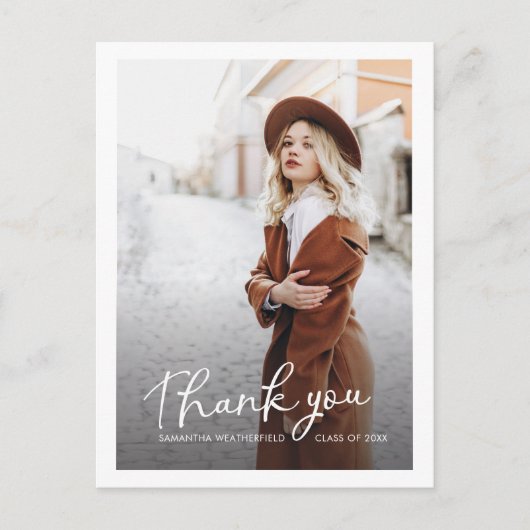 Grad Multi Foto Moderne Afstudeer Dankjewel Briefkaart (Voorkant)